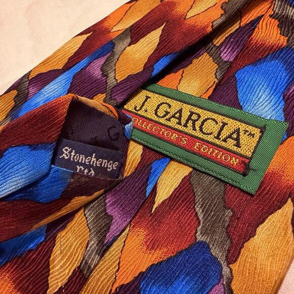 J. Garcia Collector’s Edition Silk Tie – Stonehenge Abstract USA 90s - Picture 2 of 9